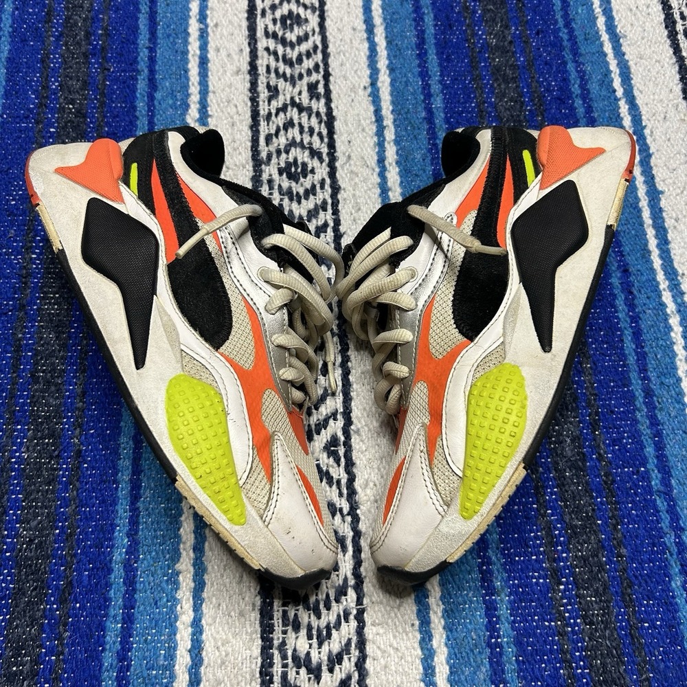 Puma RS-X3 Lava Blast White Red Mens Size 7.5 Athletic Running Shoes Sneakers